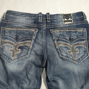 Rock Revival Men's 46x33 Tilden  Straight Leg Blue Jeans 397